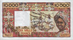 Gallery image for West African States p209Bg: 10000 Francs