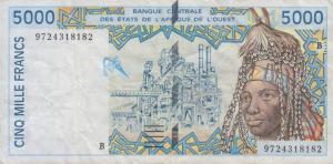 Gallery image for West African States p213Bf: 5000 Francs