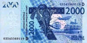 Gallery image for West African States p416Da: 2000 Francs
