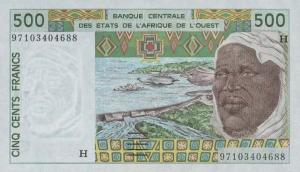 p610Hh from West African States: 500 Francs from 1997