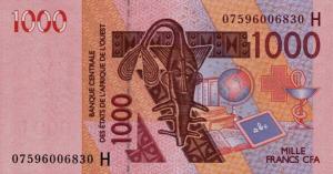 Gallery image for West African States p615Hd: 1000 Francs
