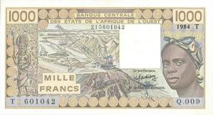 p807Td from West African States: 1000 Francs from 1984