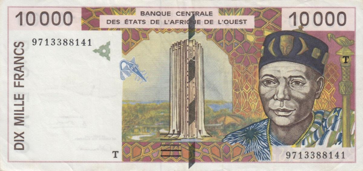 Front of West African States p814Te: 10000 Francs from 1997