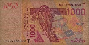 p815Tb from West African States: 1000 Francs from 2004