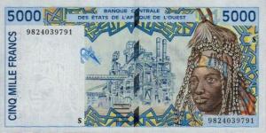 Gallery image for West African States p913Sb: 5000 Francs