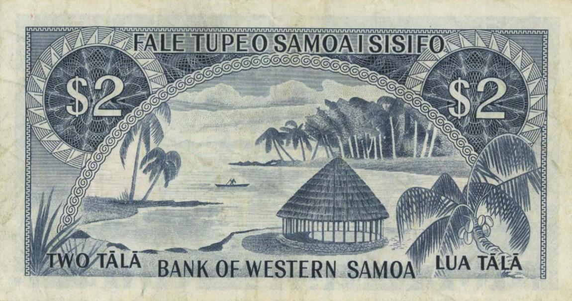 Back of Western Samoa p17c: 2 Tala from 1967