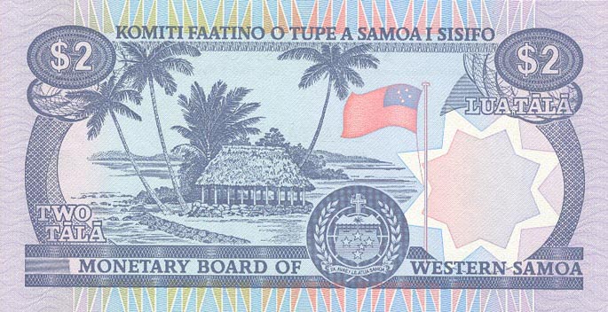 Back of Western Samoa p20a: 2 Tala from 1980