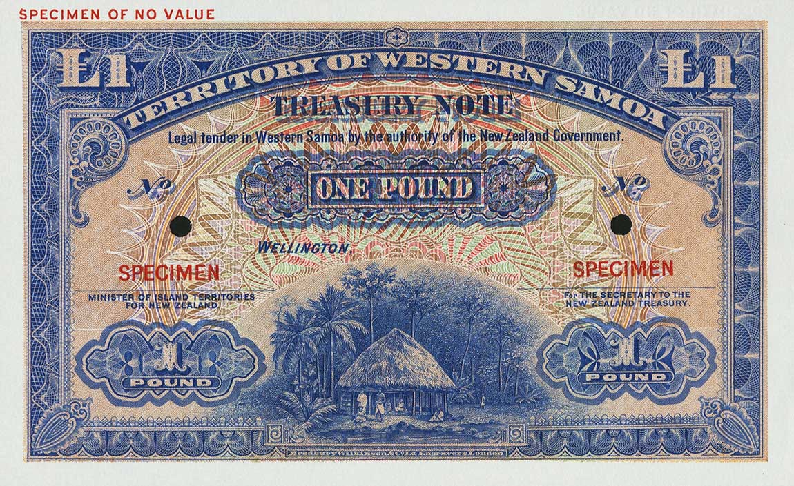 Front of Western Samoa p8Act: 1 Pound from 1948