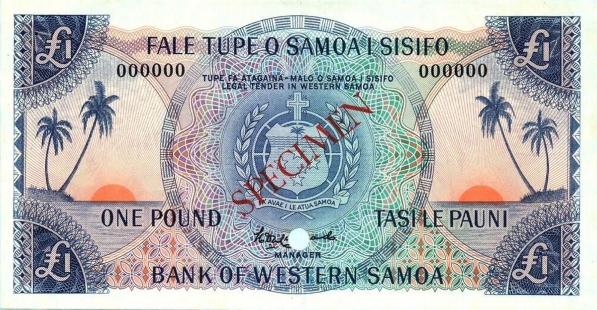 Front of Western Samoa p14s: 1 Pound from 1963