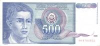 p106 from Yugoslavia: 500 Dinara from 1990