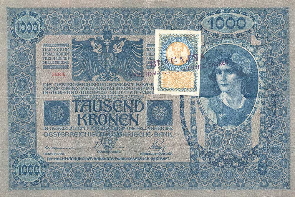 Front of Yugoslavia p10A: 1000 Kroner from 1919