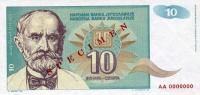 p138s from Yugoslavia: 10 Dinara from 1994