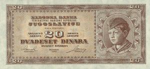 p67Ta from Yugoslavia: 20 Dinara from 1950