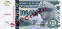 p77As from Zaire: 100000 Nouveau Zaires from 1996