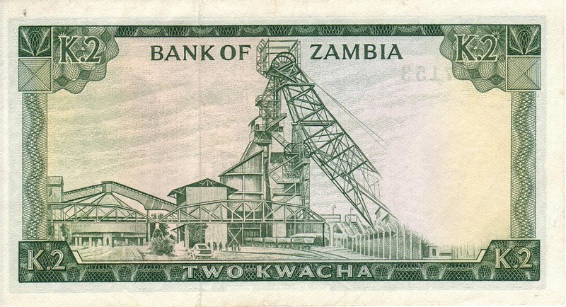 Back of Zambia p11a: 2 Kwacha from 1969