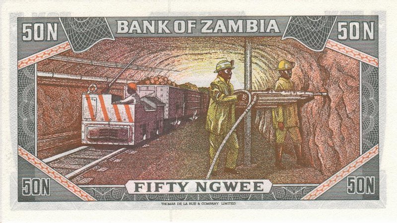 Back of Zambia p14a: 50 Ngwee from 1973