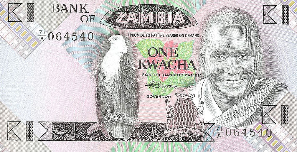 Front of Zambia p23b: 1 Kwacha from 1980