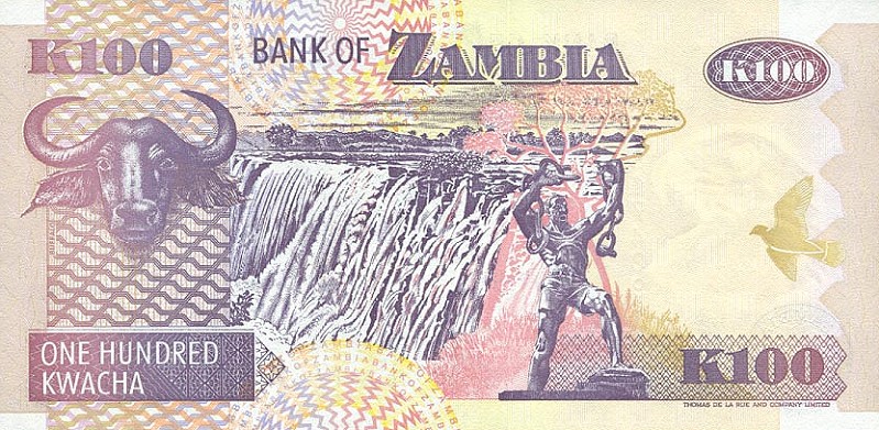 Back of Zambia p38c: 100 Kwacha from 2001