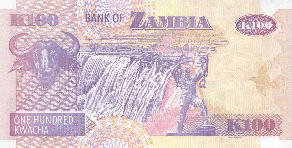 Back of Zambia p38i: 100 Kwacha from 2010