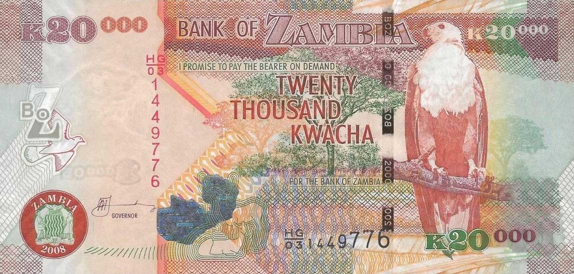 Front of Zambia p47d: 20000 Kwacha from 2008