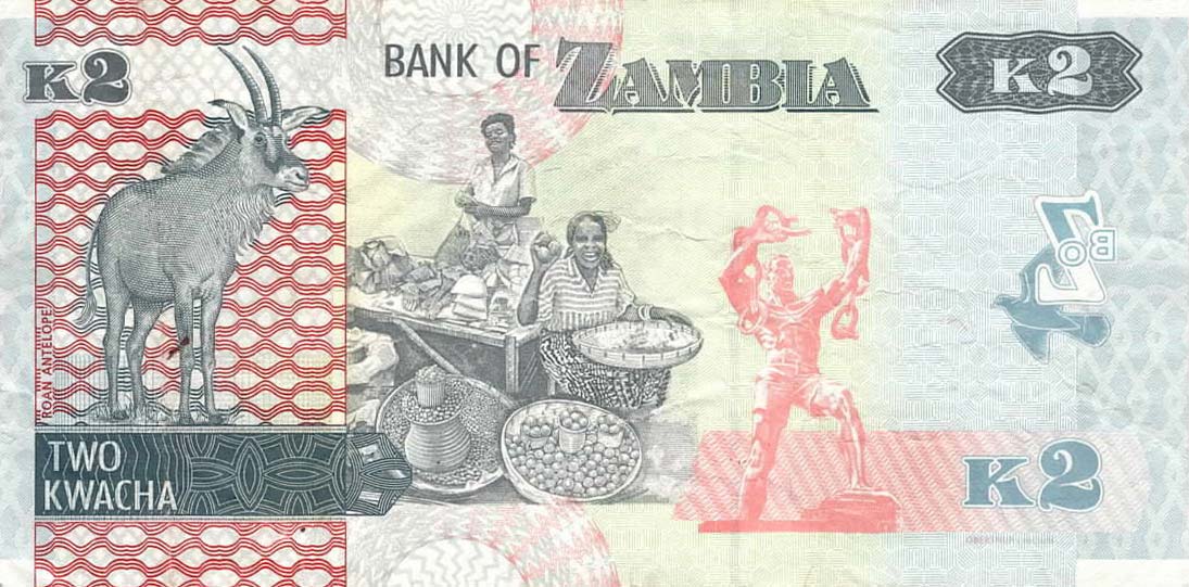 Back of Zambia p56b: 2 Kwacha from 2018