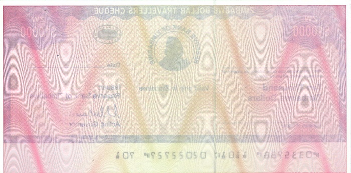 Back of Zimbabwe p17: 10000 Dollars from 2003