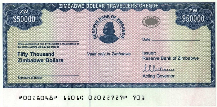 Front of Zimbabwe p19: 50000 Dollars from 2003
