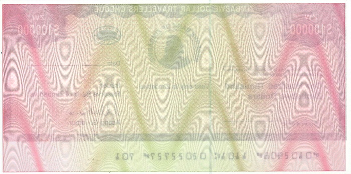 Back of Zimbabwe p20: 100000 Dollars from 2003