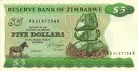 p2b from Zimbabwe: 5 Dollars from 1982