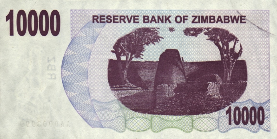 Back of Zimbabwe p46a: 10000 Dollars from 2006