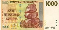 p71 from Zimbabwe: 1000 Dollars from 2007