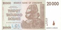 p73a from Zimbabwe: 20000 Dollars from 2007