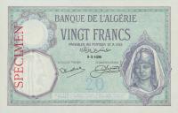 p78s from Algeria: 20 Francs from 1914