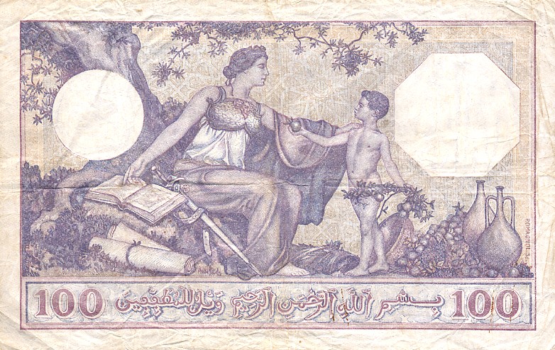 Back of Algeria p81b: 100 Francs from 1928