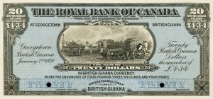 Gallery image for British Guiana pS137p: 20 Dollars