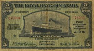 Gallery image for British Guiana pS141a: 5 Dollars