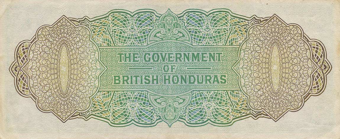 Back of British Honduras p24b: 1 Dollar from 1949