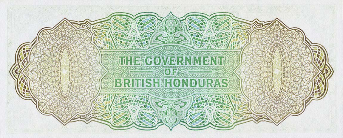 Back of British Honduras p28a: 1 Dollar from 1953