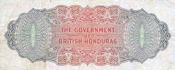 Back of British Honduras p30c: 5 Dollars from 1970