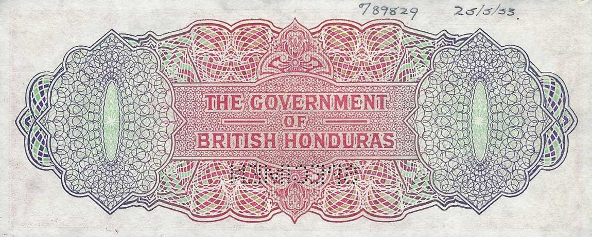 Back of British Honduras p30s: 5 Dollars from 1953