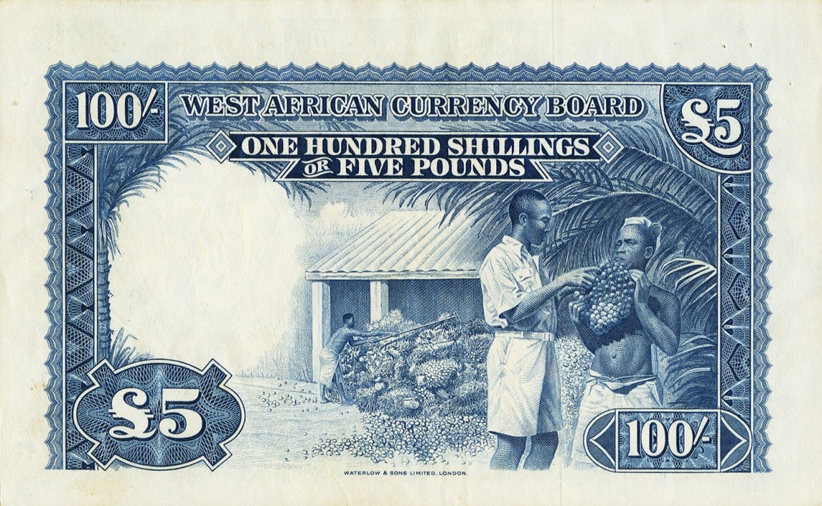 Back of British West Africa p11b: 100 Shillings from 1954