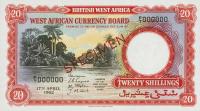 p12s from British West Africa: 20 Shillings from 1962