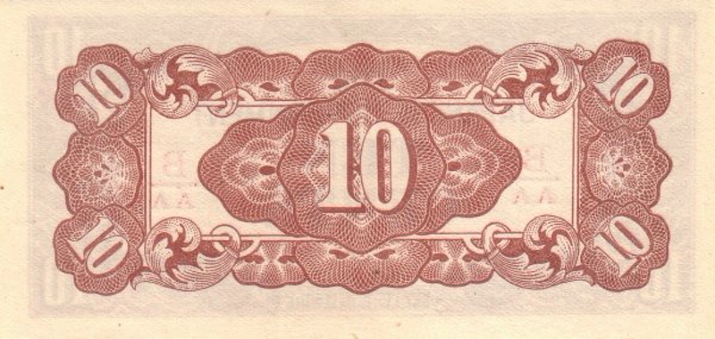 Back of Burma p11b: 10 Cents from 1942