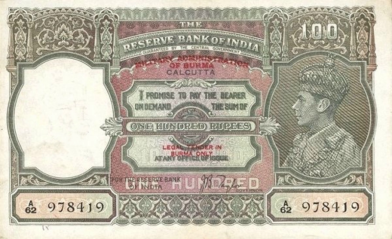 Front of Burma p29a: 100 Rupees from 1945