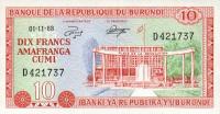 p20a from Burundi: 10 Francs from 1968