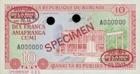 p20s from Burundi: 10 Francs from 1968