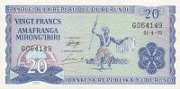 p21b from Burundi: 20 Francs from 1970