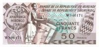 p22Aa from Burundi: 50 Francs from 1975