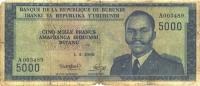 p26a from Burundi: 5000 Francs from 1968