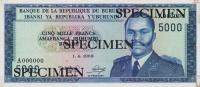 p26s from Burundi: 5000 Francs from 1968